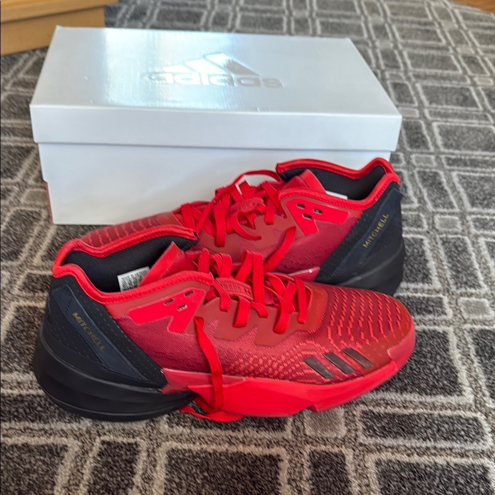Adidas men’s Donovan, Mitchell Red and Black Sneakers